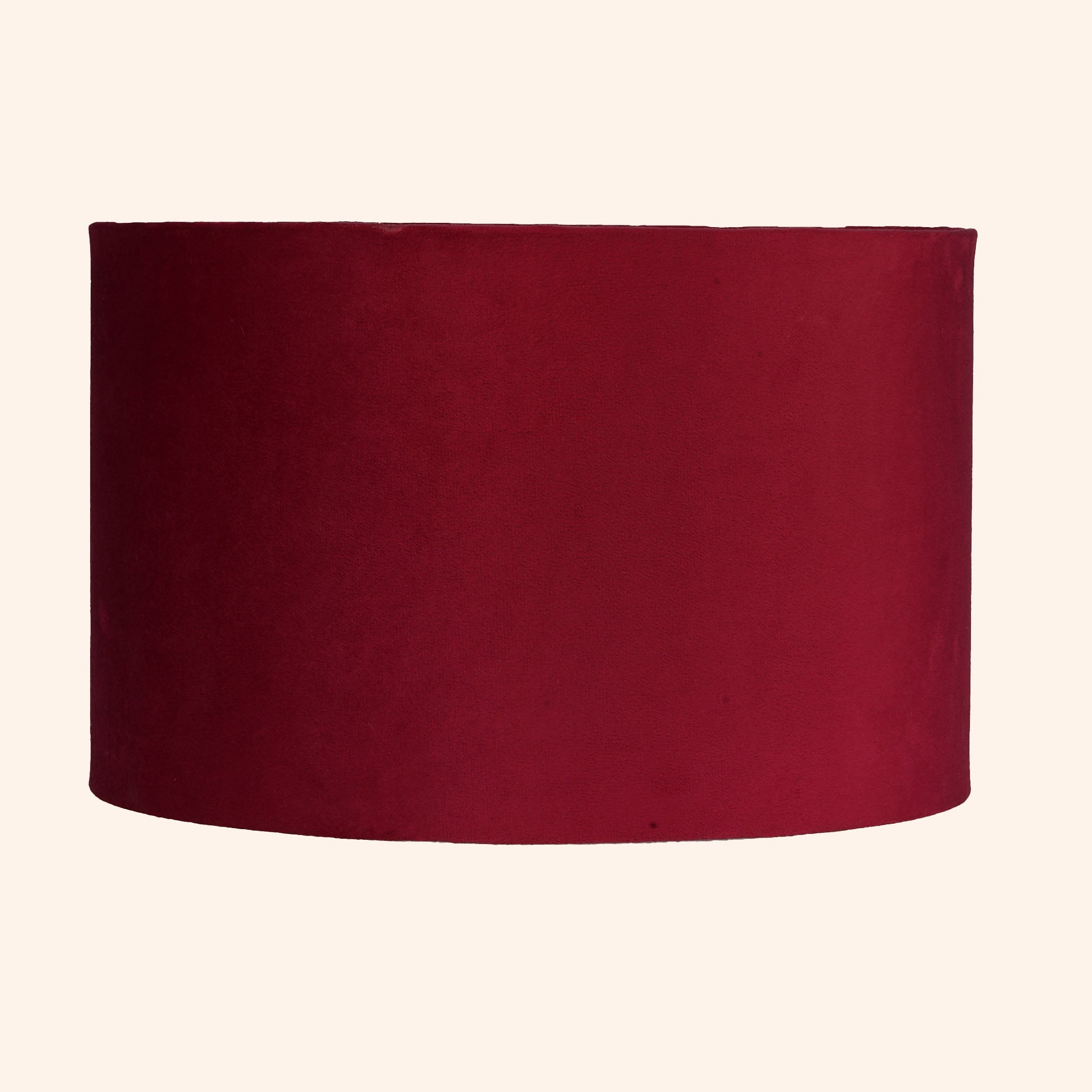 Drum shape lamp shade in red color.