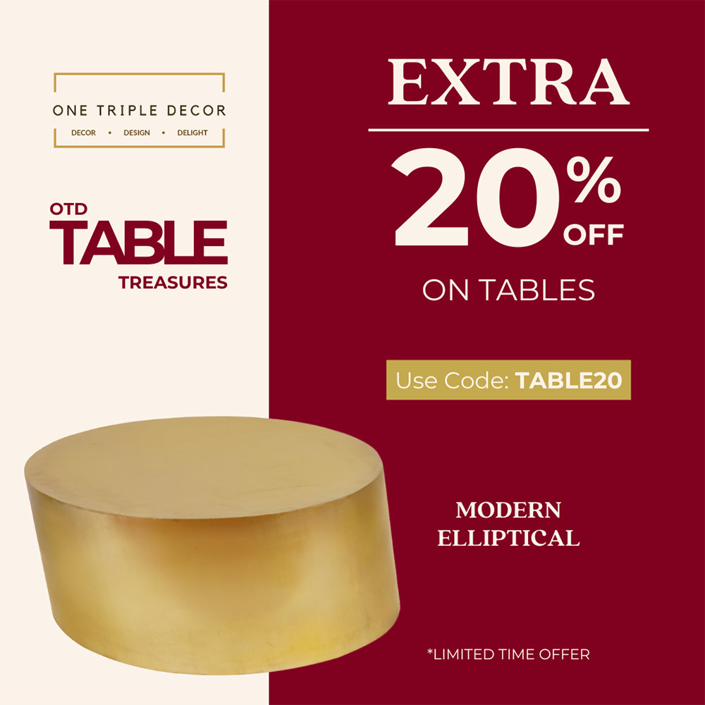 An advertising banner of a 20% discount on a table, showing image of the table as well.