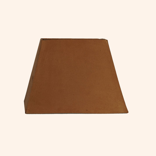Square shape lamp shade in brown color.